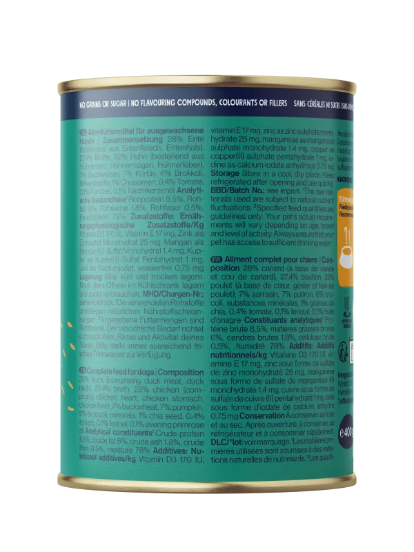 Pets Deli Classic Ente Buchweizen, Kürbis, Fenchel, Chia 400g